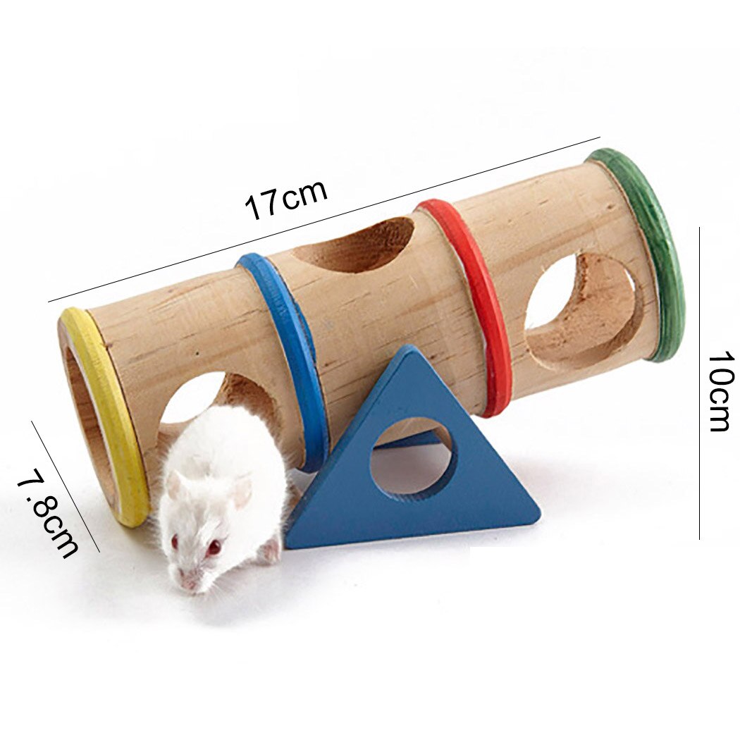 Hamster Seesaw Tube Pet Wooden Hamster Seesaw Toy Seesaw Tunnel Toys for Hamster Hedgehog Mouse Rat Guinea Pig