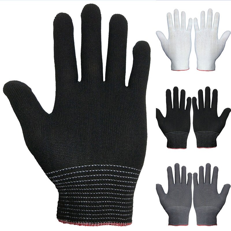 1 par antistatiske arbeidshansker dame menn nylon guantes pustende anti-skli tynne hansker strikke arbeidsbeskyttelse hagehansker