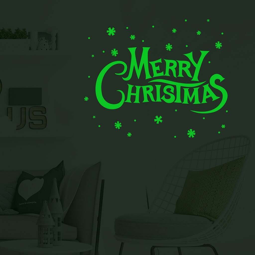 Year Christmas Cartoon Snowman Santa Window Sticker Christmas Home Bedroom Decoration Sticker Night Luminous