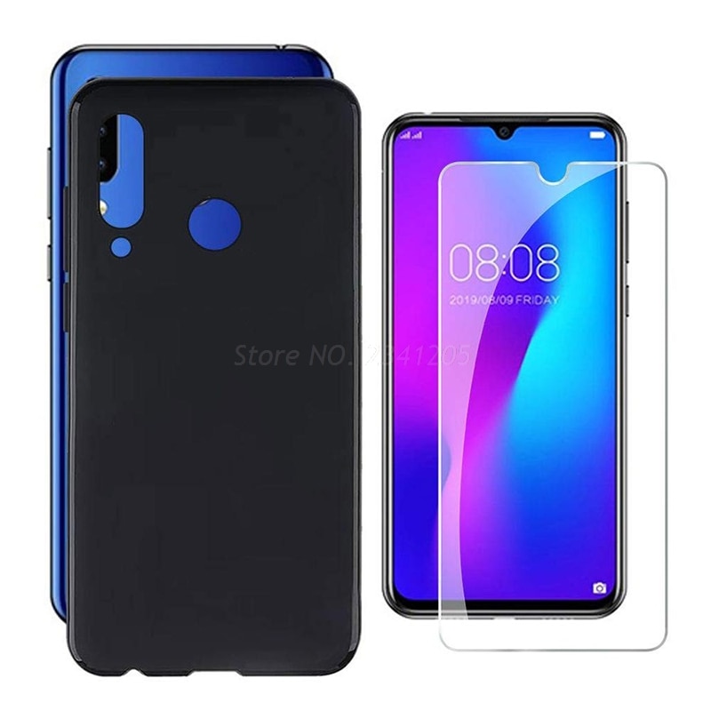 morbido Nero TPU di Caso per Doogee N20 Trasparente Cassa Del Telefono per Doogee Y9-Silicio Caso con Temperato di vetro su doogee N20 astuccio: For Doogee Y9 Plus / nero Case e Glass