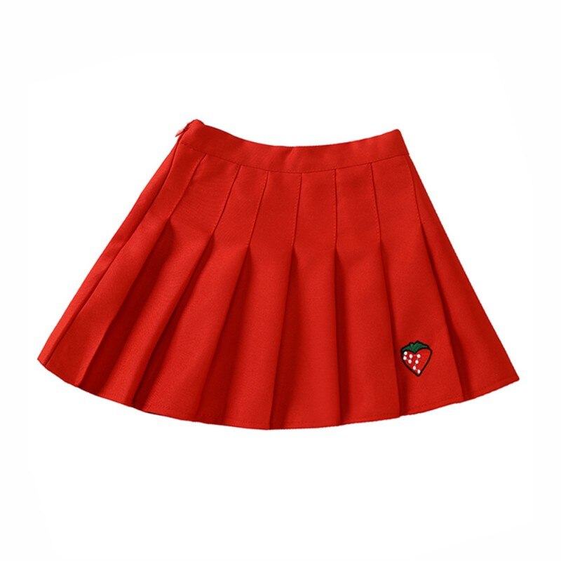 Summer Cute Skirt Baby Girl Clothes Strawberry Pattern Pleated Skirt Toddler Sundress