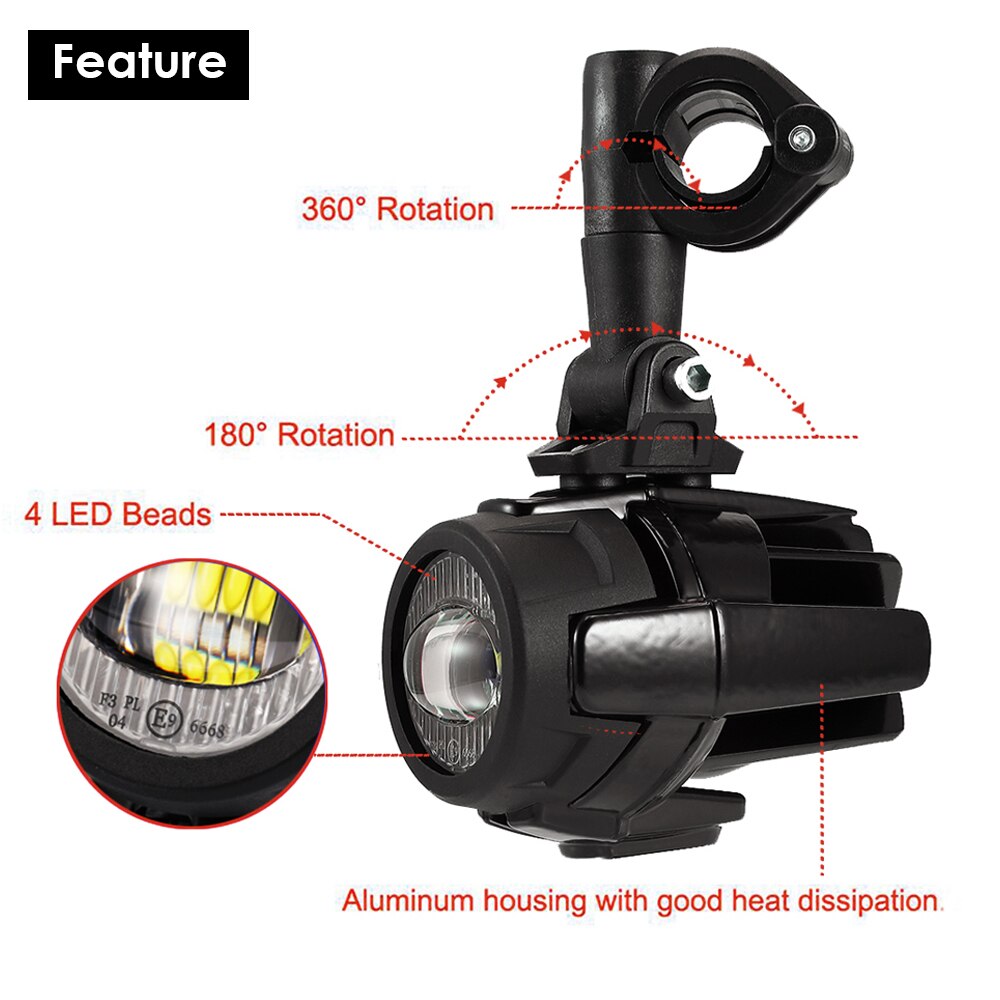 Faro LED antiniebla para motocicleta, 40W, montaje auxiliar, para BMW R1200GS, F850GS, F750GS, F 850GS, 750GS, 1250GS, GS, LC Adventure