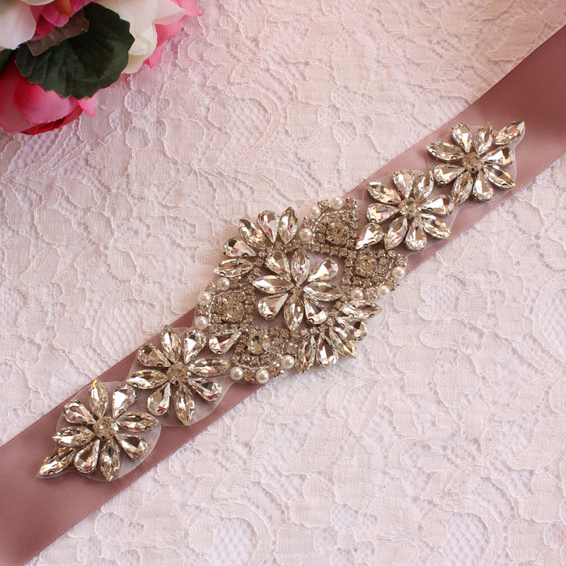 Brudekjole bælter, brude bælter, dame bælter, bryllup og vigtige lejligheder, rhinestone bælter, bryllup tilbehør: Mørke lilla