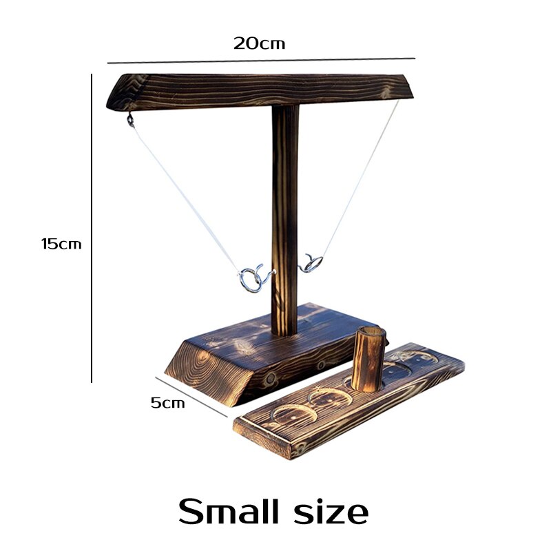 Juguetes de de estilo Industrial para ocio, Bar, tienda de bebidas, anillo de madera hecho a mano, juego interactivo de paso rápido para bares y casa: Amarillo claro