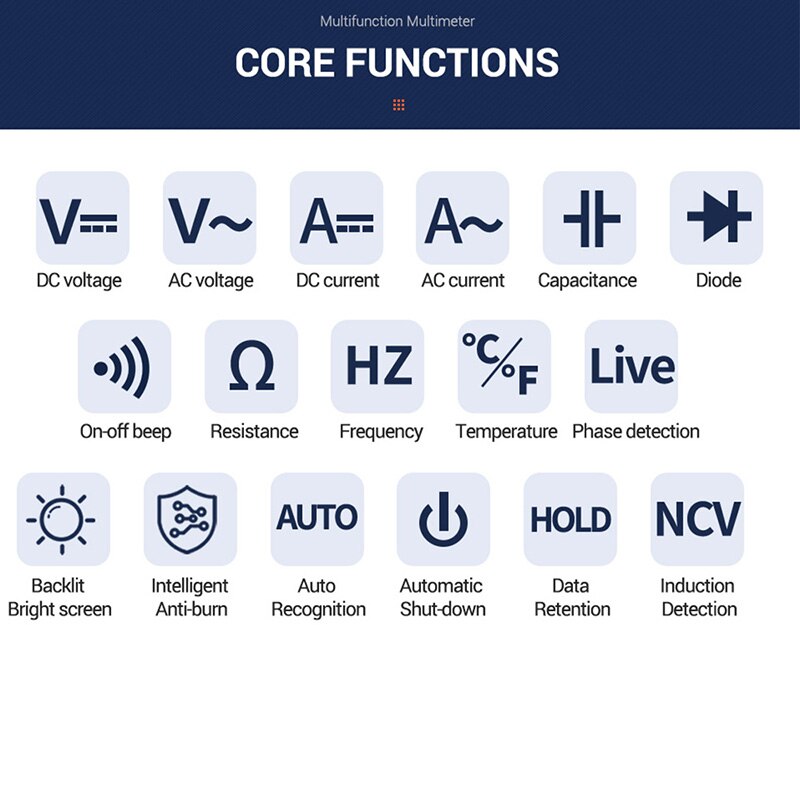 Multifunctional Multimeter High-precision Automatic Multimeter Multi Tester with LCD Backlight