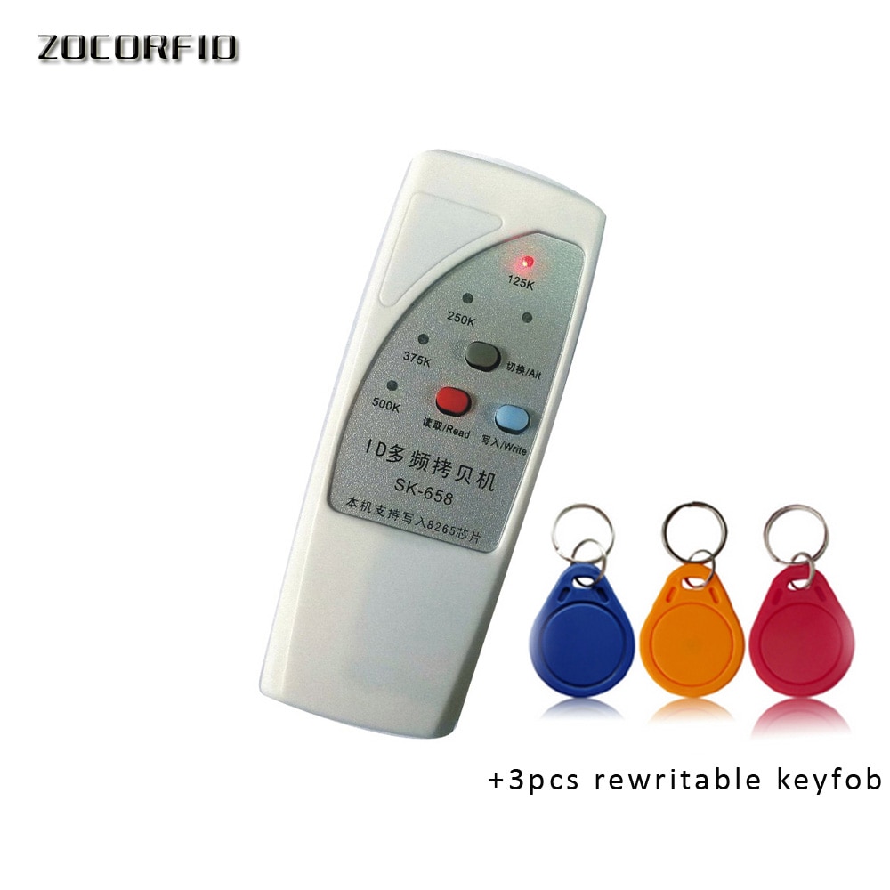 Handheld RFID Copier /EM RFID Duplicator use for 125KHz EM4100 access control system+3pcs rewritable keyfob