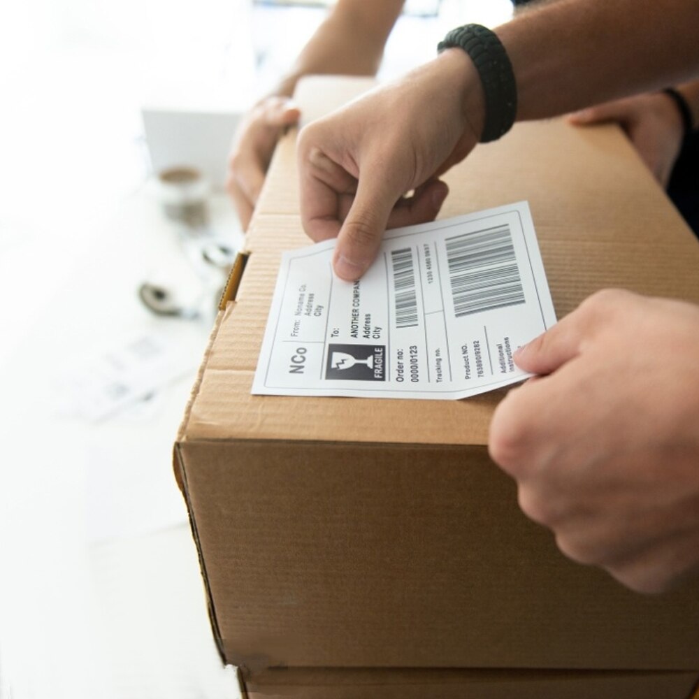 1000 Sheets Fan-Fold Direct Thermal Labels Label Paper Self-adhesive Mailing Labels Sticker for Thermal Label Printer