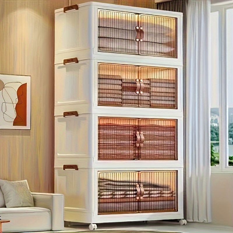 Easy to assemble 1-piece shoe cabinet organizer -1-5 layers - Space saving, clear door shoe box - Perfect for home, school