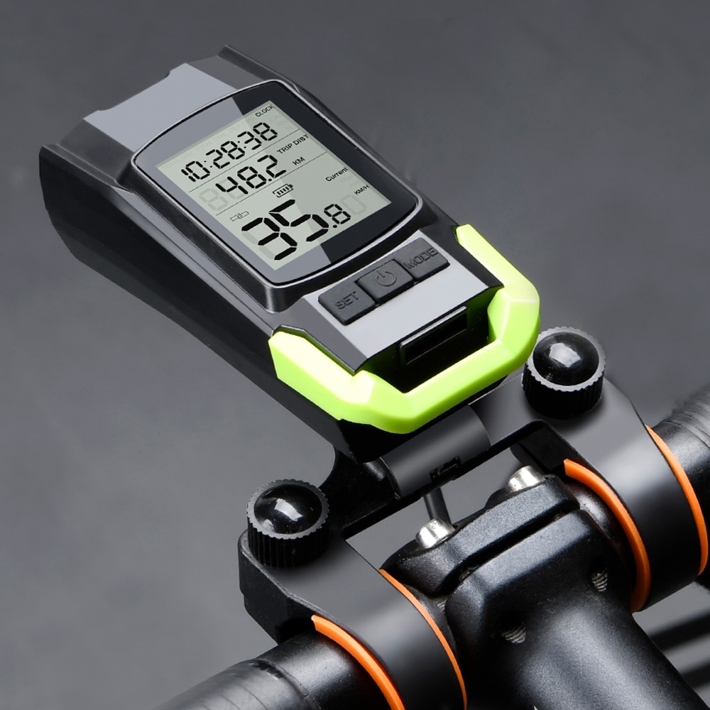 Wireless Bicycle Computer MTB Cycling Bike Odometer Stopwatch Speedometer Integrated 800LM Headlight 120DB Horn Accessories