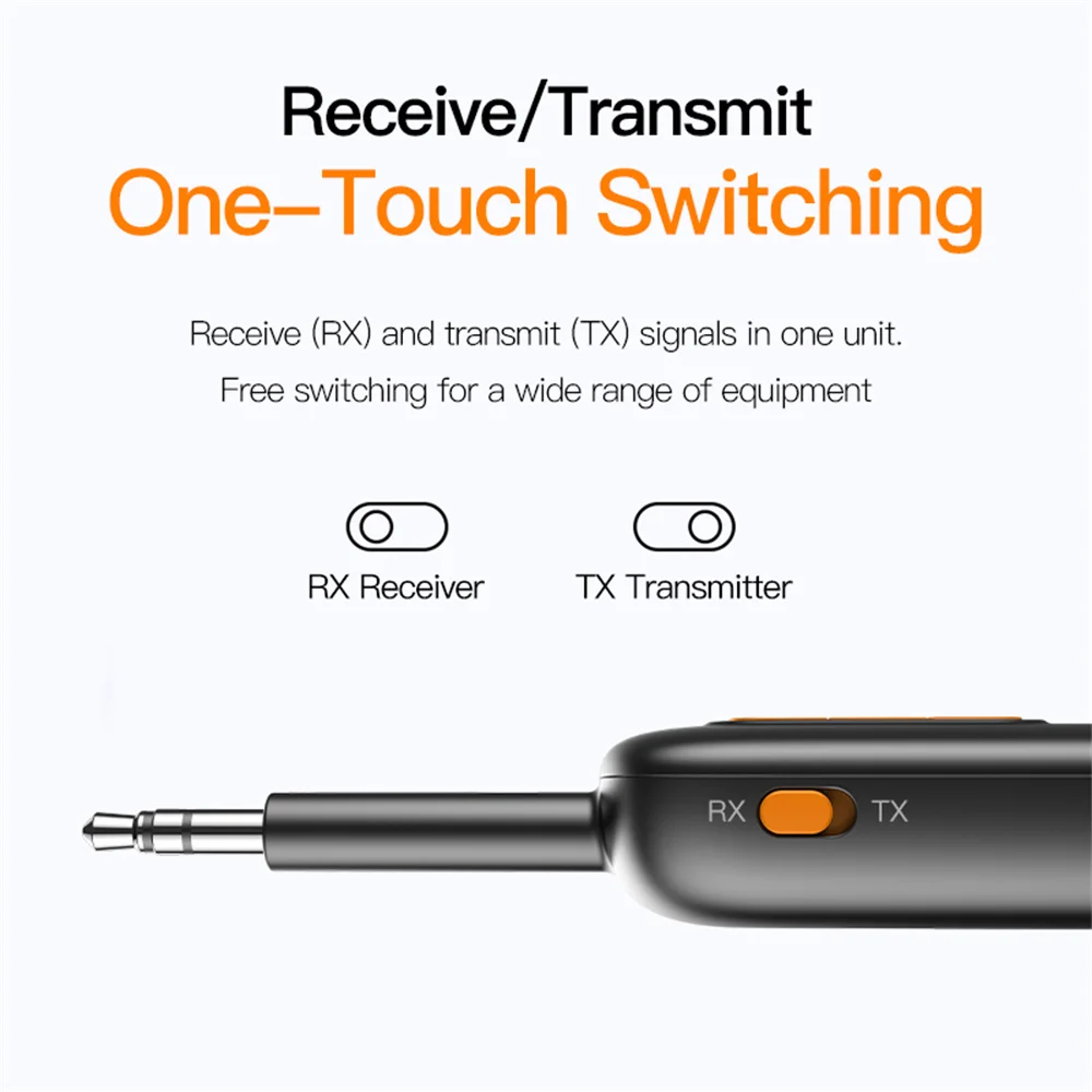 2 In 1 Wireless Bluetooth 5.4 Audio Transmitter and Receiver 3.5mm Aux Audio Adapter Bluetooth Transmitter for TV Car Headphones