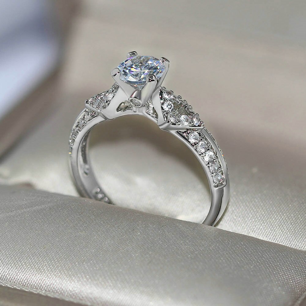 Sliver Kleur Bijoux Wedding & Engagement Ring AAA Cz Sieraden Voor Vrouwen Als Aniversray R541