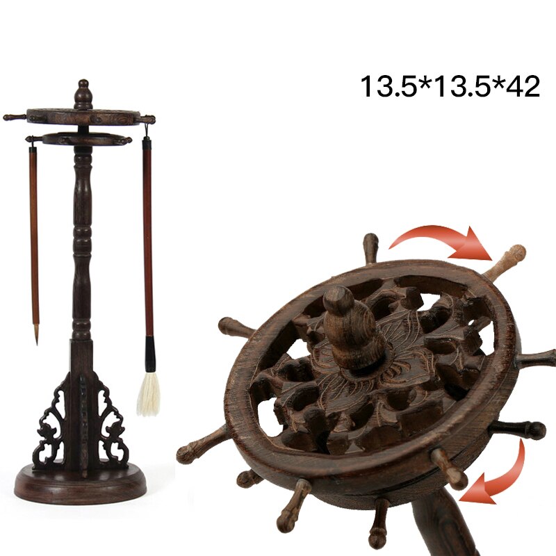 Solid Rose Hout Grote-size Kalligrafieborstel Houder Antieke Stijl Traditionele Schilderen Schrijven Pen Houder Wenge Borstel Rack: WHITE