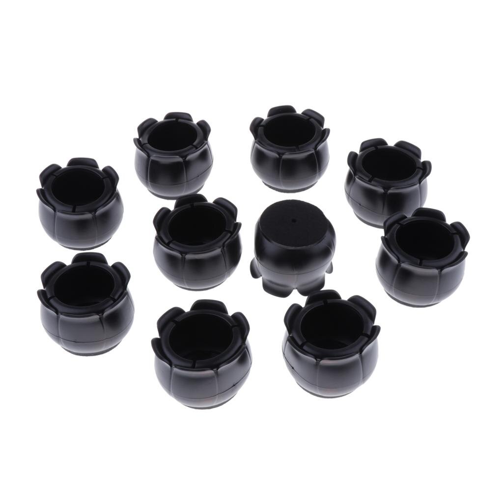 10pcs No-slip Chair Leg Caps Round Wood Furniture Floor Protectors Black