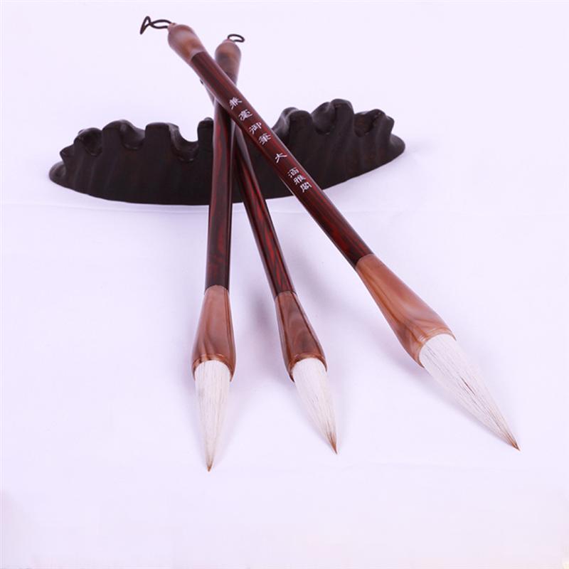 3Pcs Kalligrafie Borstels Professionele Uitstekende Wolf Haar Chinese Kalligrafie Kanji Japanse Sumi Tekening Borstel (Maat S M L)