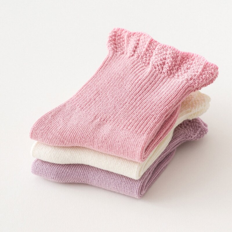 3 pares/lote bebê meias crianças meninas outono inverno quente meias cor sólida roupas acessórios para 0-5 anos criança