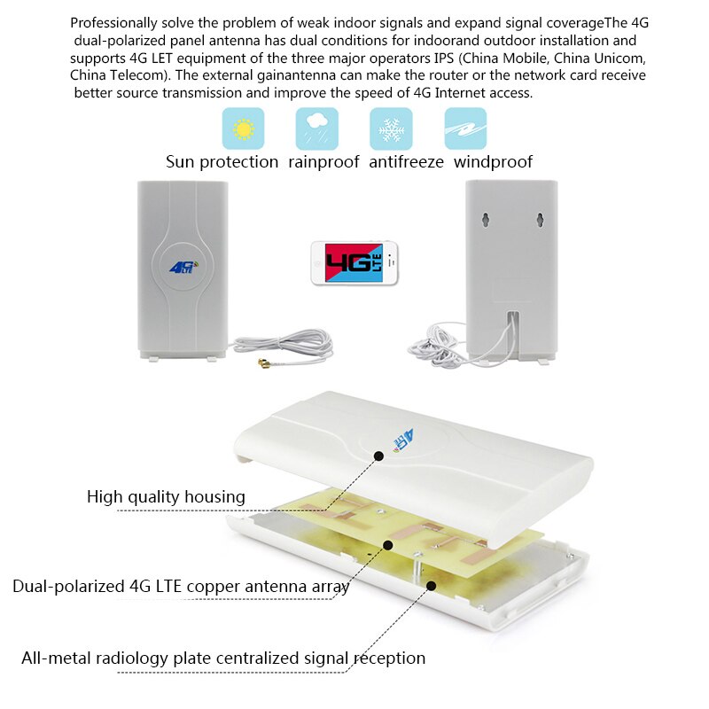 4G LTE SMA Connector 4G Antenna Booster For Huawei B310,B593,E5186,B315,E5172 and so on