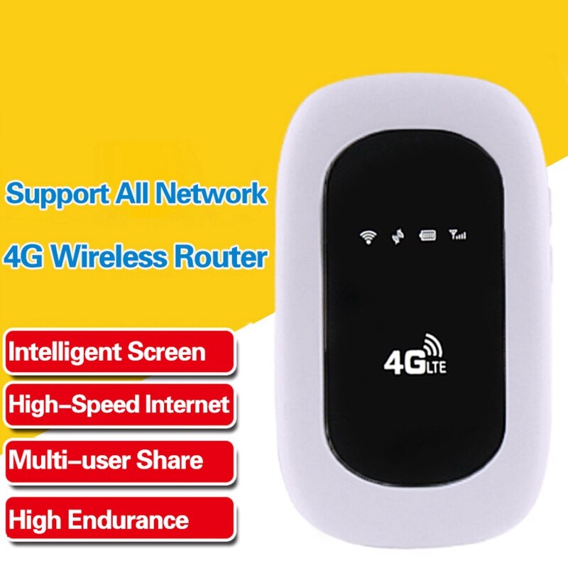 4g trådlös router mifi lte bil bärbar wifi mobil hotspot telefon internetenhet med sim-kortplats