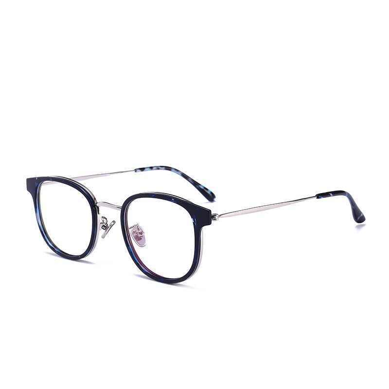 Explosion TR90 Metal Alloy Glasses Frame Men Myopia Eye Glass Prescription Eyeglasses Korean Square Optical Frames Eyewear: black silver