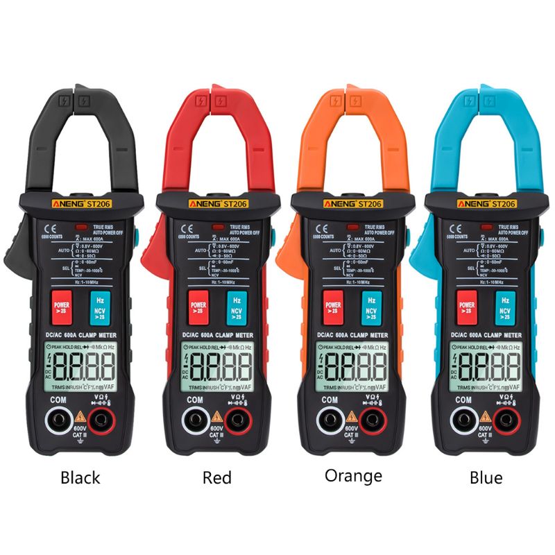 ST206 Digital Multimeter Clamp Meter 6000 Counts Amp Current Clamp Measure Tester Voltmeter