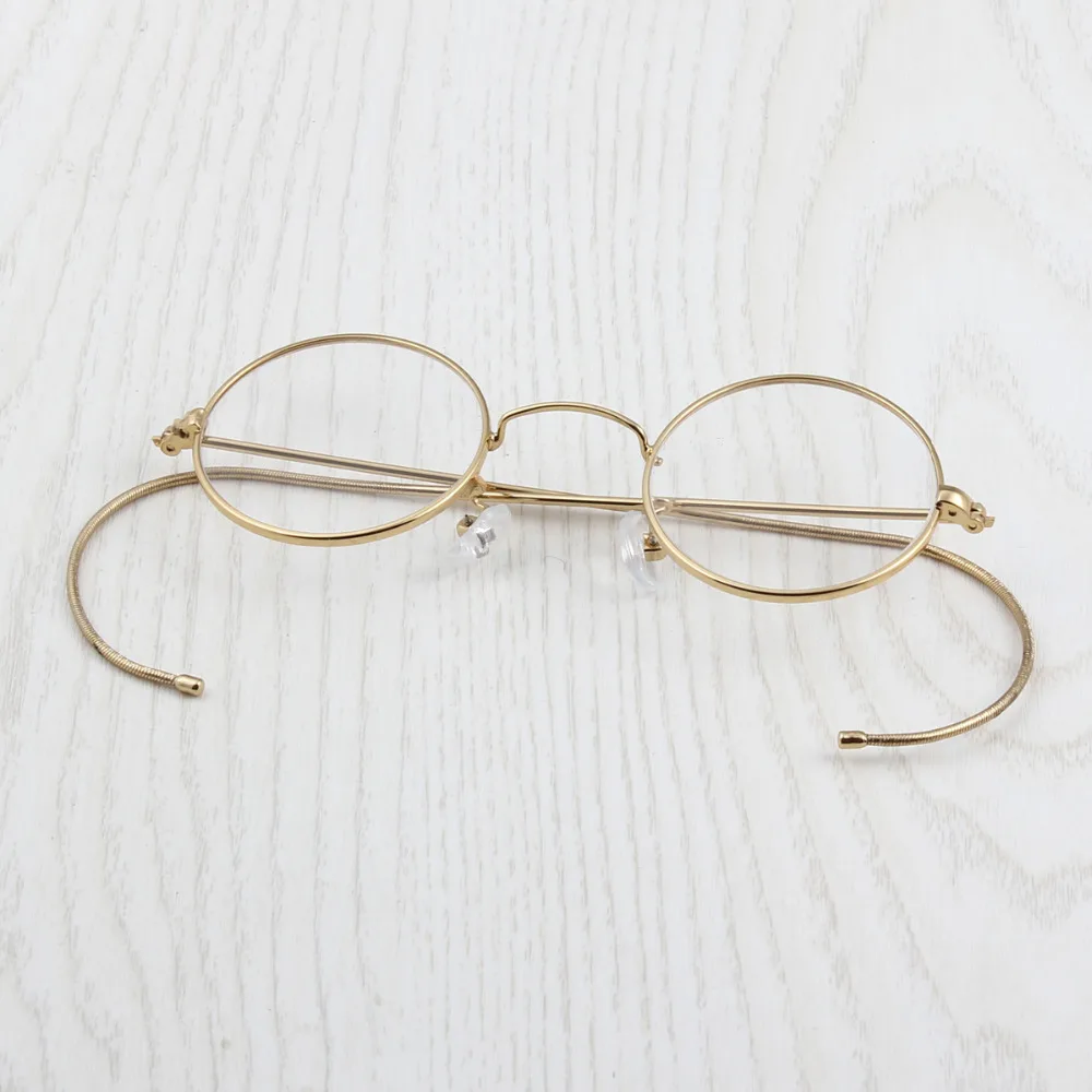 Vintage Men Golden Circular Eyeglasses Metallic Fi... – Vicedeal