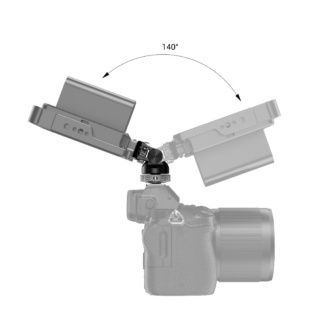 SmallRig Quick Release Camera Monitor Holder EVF Mount Rig Swivel 360 Degree & Tilt 140 Degree Monitor Clamp with Cold Shoe 2346