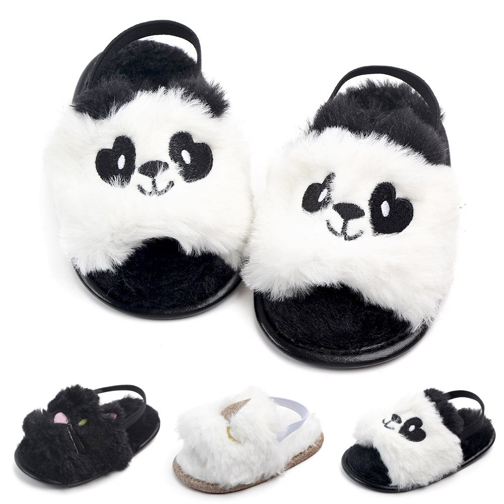 De behårede babysandaler sko blød sål baby pige sko casual baby pige sandaler sko