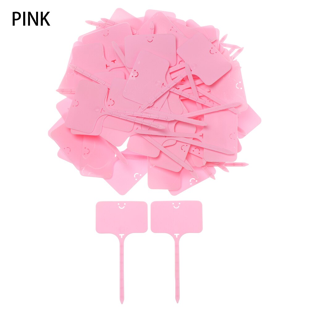100pcs T Shape Garden Labels Gardening Plant Classification Markers Sorting Seedling Tags Greenhouse Nursery Pots Writing Plate: Pink