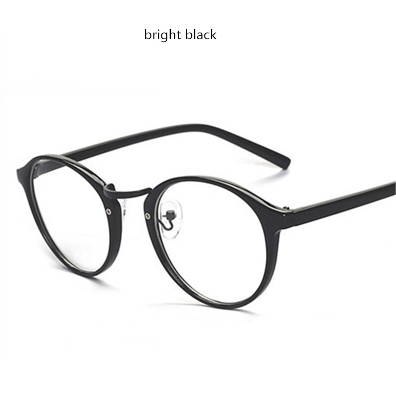 YOOSKE Transparent Round Glasses Clear Frame Women Spectacle Myopia glasses Men Eyeglasses Frame Nerd Optical Frames: bright black