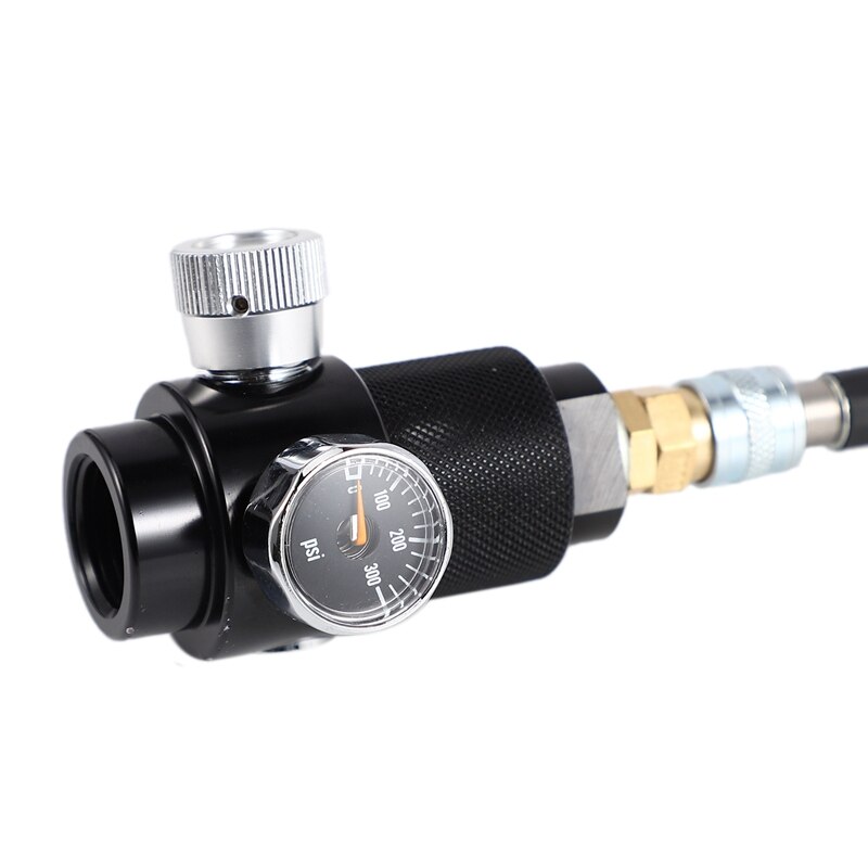 Regulator with 100cm SLP FLEX Remote Hose Line 0-200 Psi to HPA Co2 Tank Cylinder