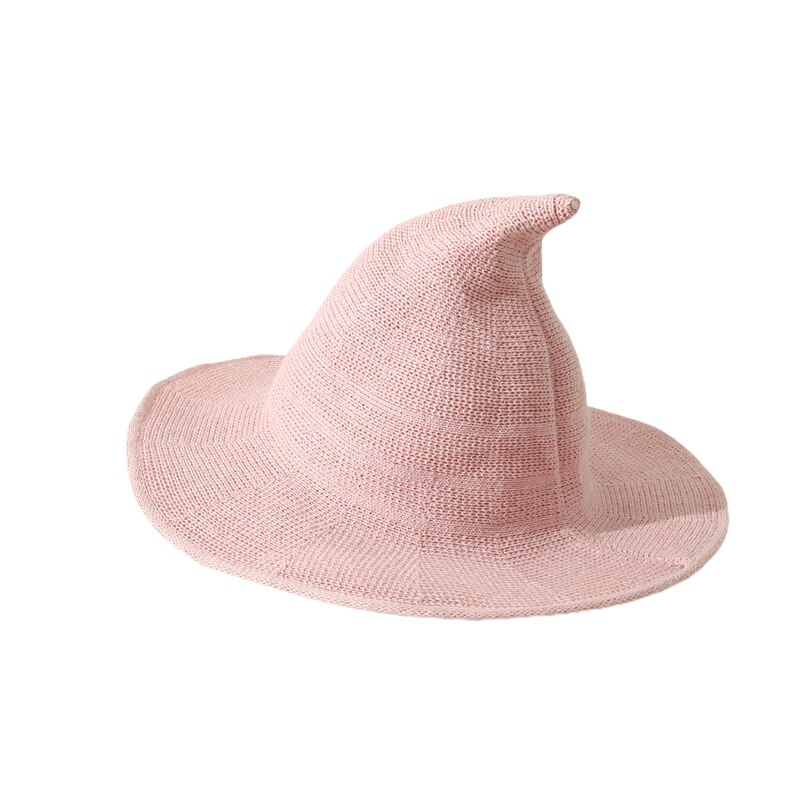Nova moda feminina senhoras chapéu de malha cor sólida balde chapéus chapéu pescador chapéu de bruxa preto cinza rosa bege: Rosa