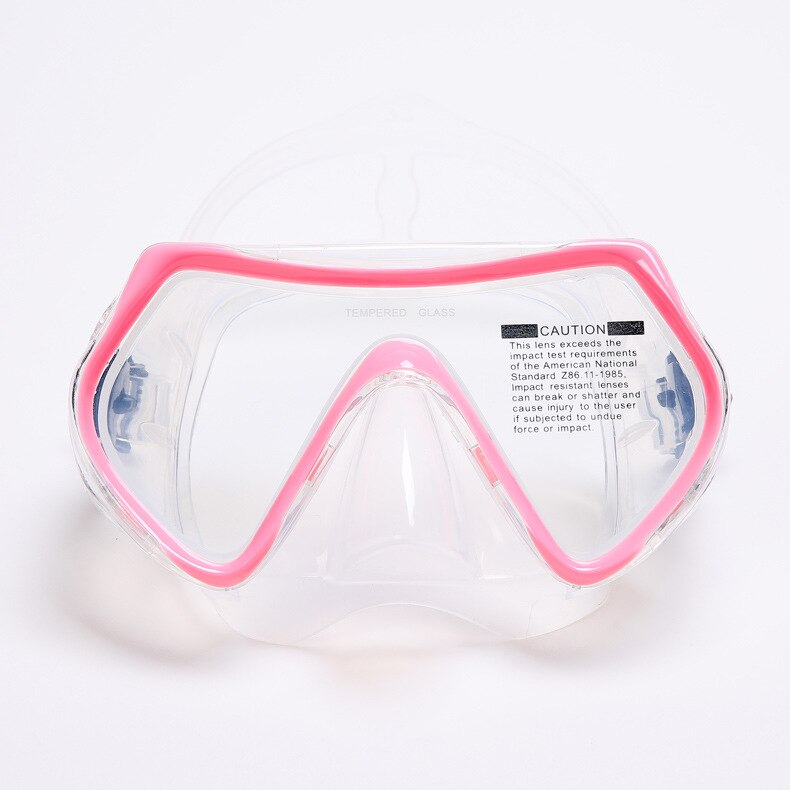 Adult Swimming Scuba Diving Goggles Mask Underwater Anti-Fog Glasses Snorkeling Goggles Equipment: Pink Transparent