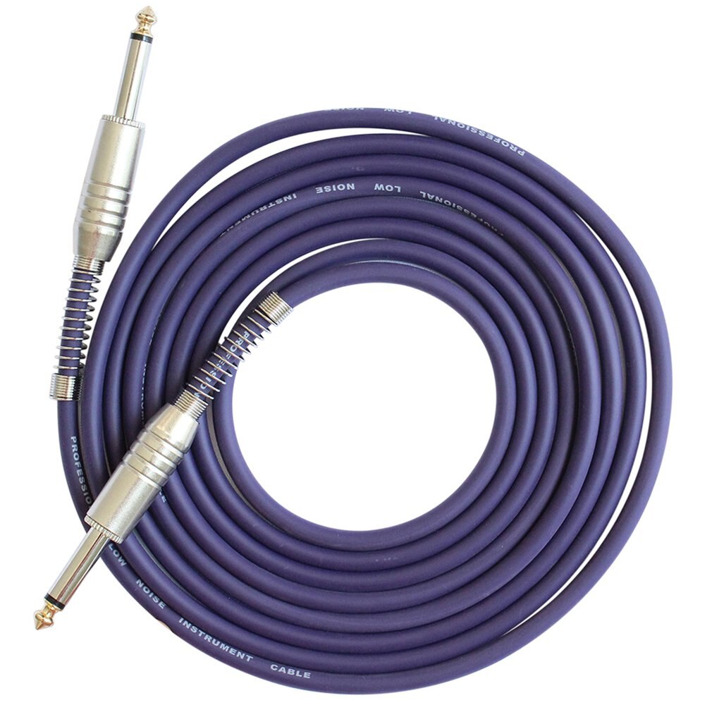 FLGW-24 Mono Jack Guitar Cable Audio Male to Male Cable Wire Cord Rubber Copper 6.35mm Straight Plug For Electric Instruments: Purple