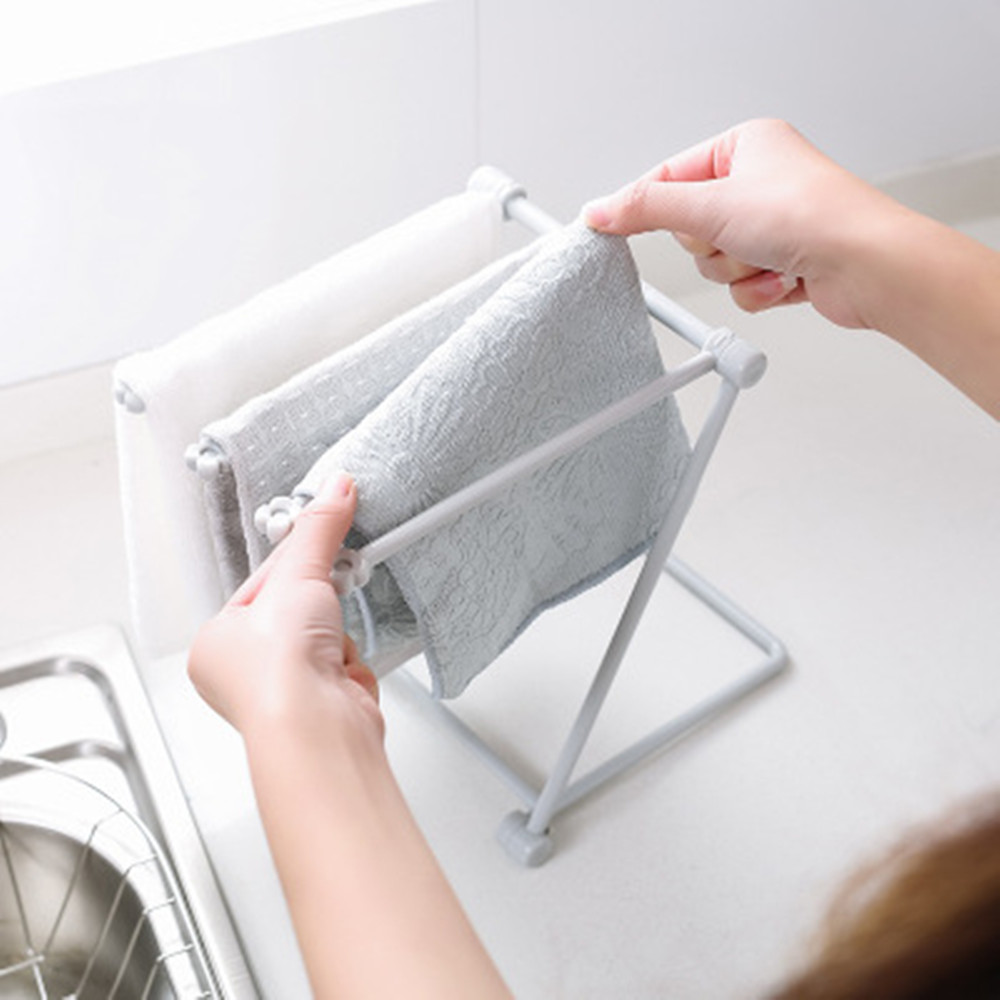 Foldable Rag Storage Rack Drying Rack Kitchen Countertop Dishwashing Cloth Rack Rag Rack Cup Drain Rack Storage Stand