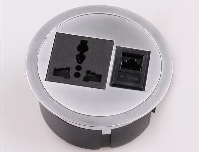 desktop socket outlet Computer Table Wire Hole Cover table cable grommet Pop-up Outlets Three Inserts Power outlet: D