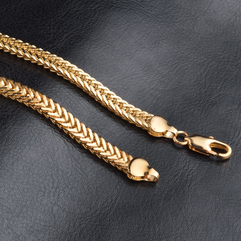 20Inch 6MM Necklace Gold Color Chain Neckacle Jewelry Thick Chain For Women And Men