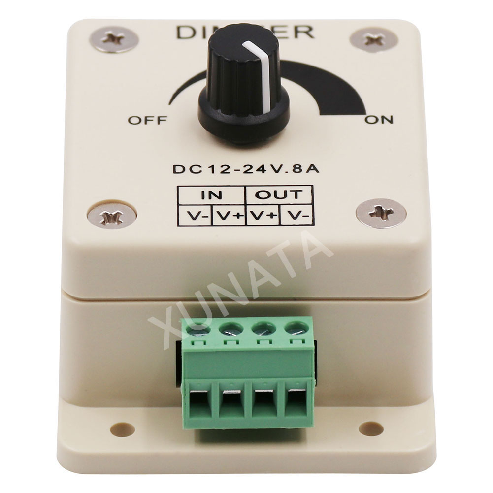 DC12-24V 8A Adjustable Brightness Lamp Strip Driver Single Color Light Power Supply LED Dimmer Switch Controller