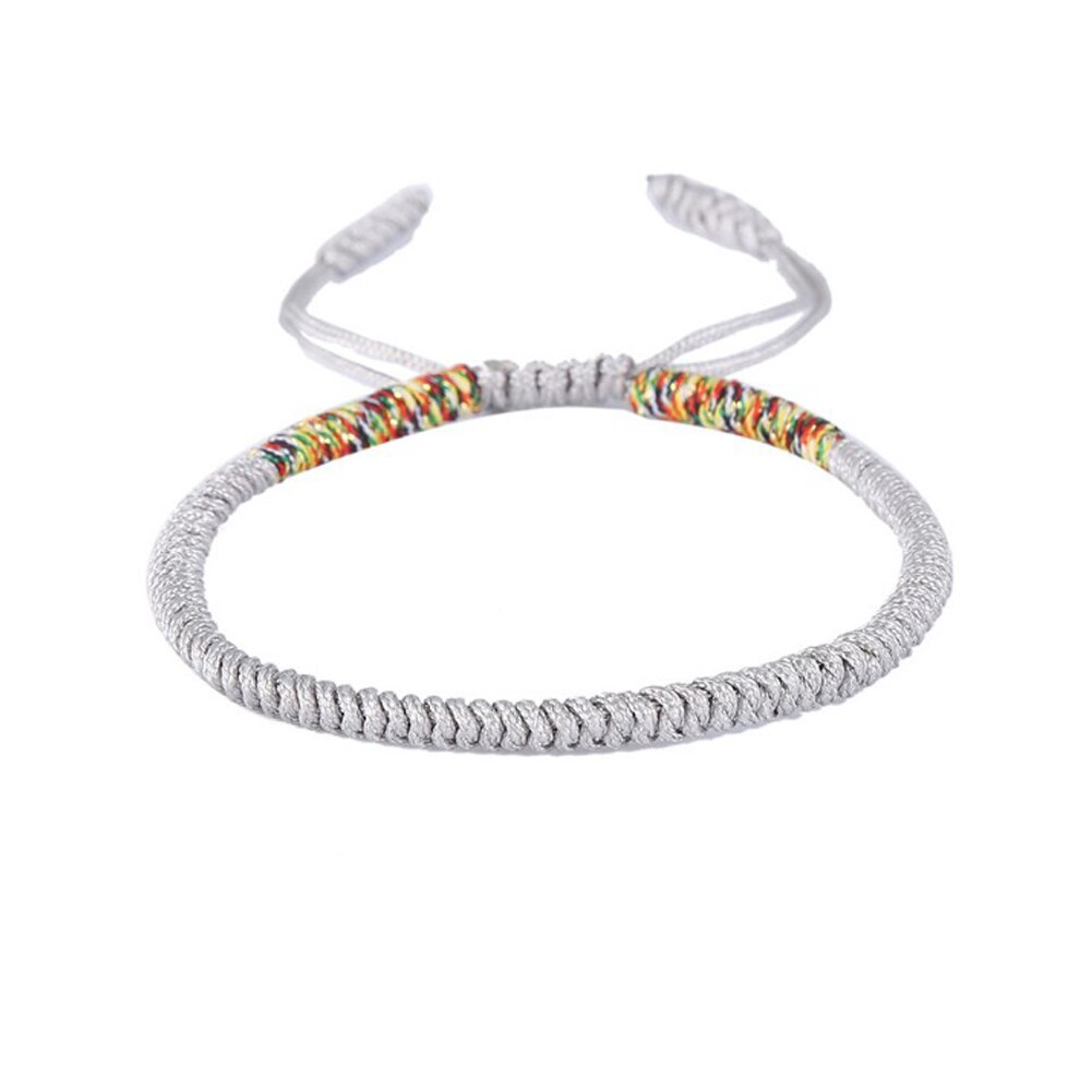 Pulsera budista hecha a mano de la suerte con lazo, el mejor tibetano, joyería para mujer, , 1 unidad, pulsera de hilo rojo de: Gray