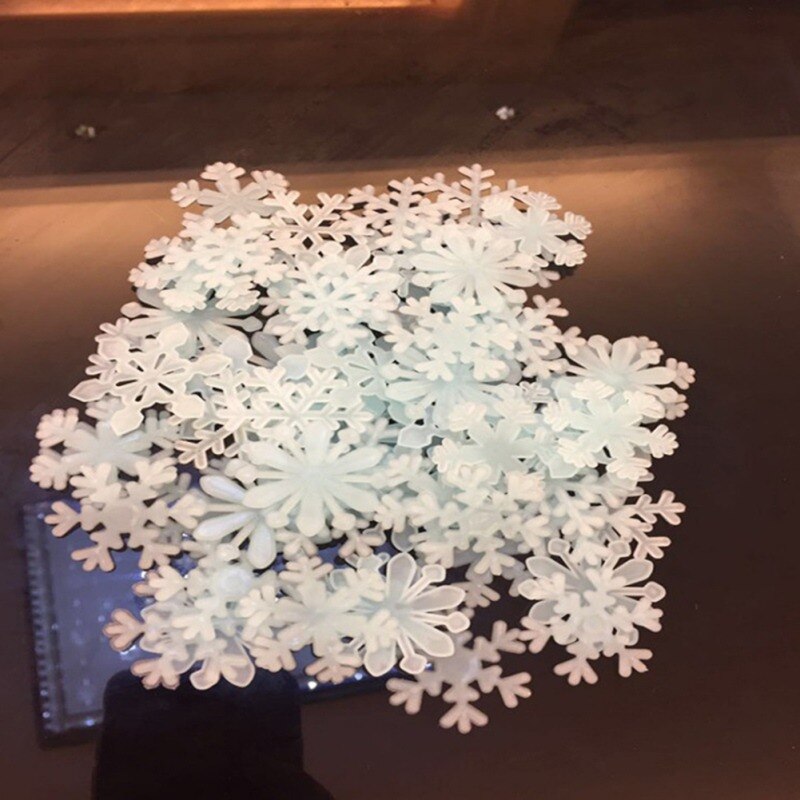 Glitter floco de neve adesivos parede do bebê decalque quarto dos miúdos decoração para casa cores estrelas luminosa fluorescente decoração para casa: L
