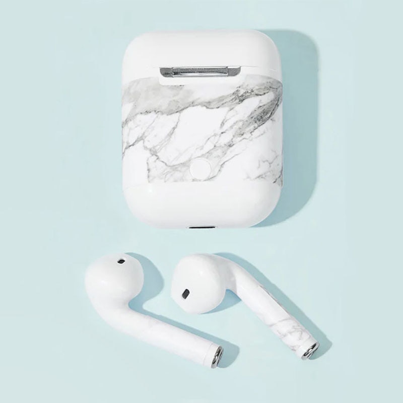 大理石アップルの bluetooth ワイヤレスヘッドホン該当する airpods 保護フィルム人格クリエイティブステッカー潮