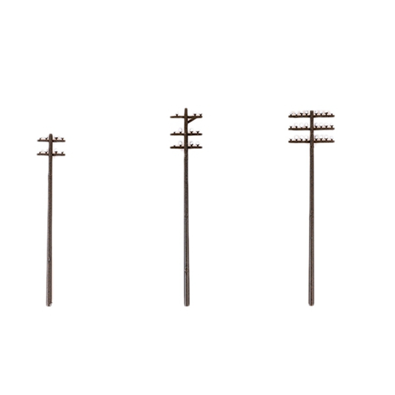 3 Pcs Model Train Ho Scale DIY Architectural Model Telegraph Poles Material Sand Table Model Materials: L