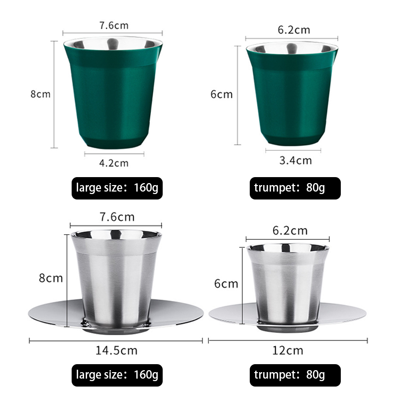 Stainless Steel Espresso Cups Double Walled Vacuum Insulated Heat Resistant Coffee Cups Unbreakable Small Cup