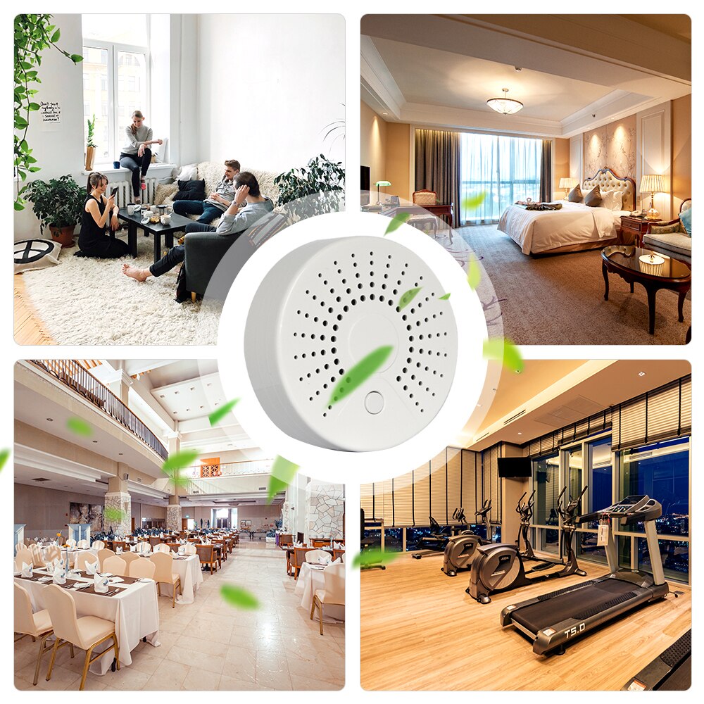 Wifi Fire Smoke Temperature Sensor Wireless Smoke Temperature Detector for Automation Home System SmartLife APP Control