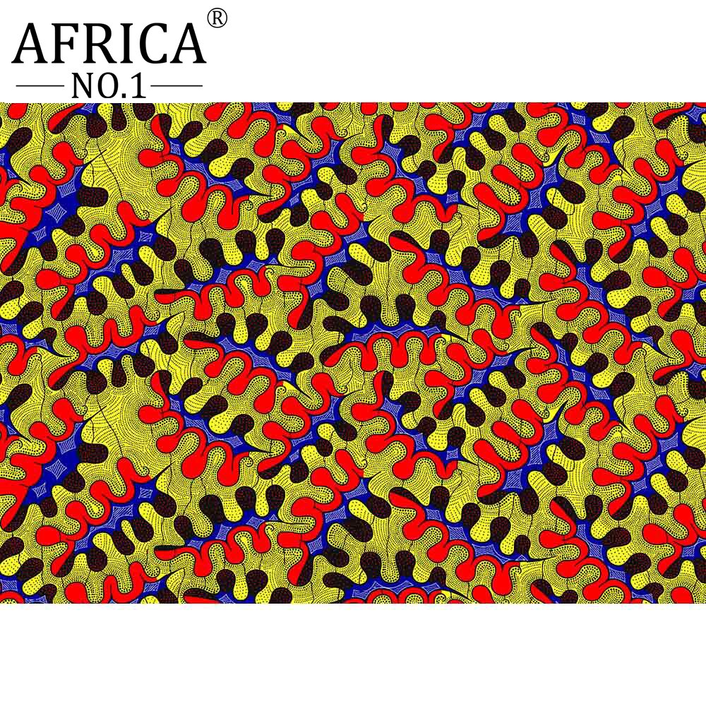 African Wax Print Fabric 100% Cotton Ankara Sewing Material For Dress Ankara Wax print Fabric 6yards AFRICA NO.1