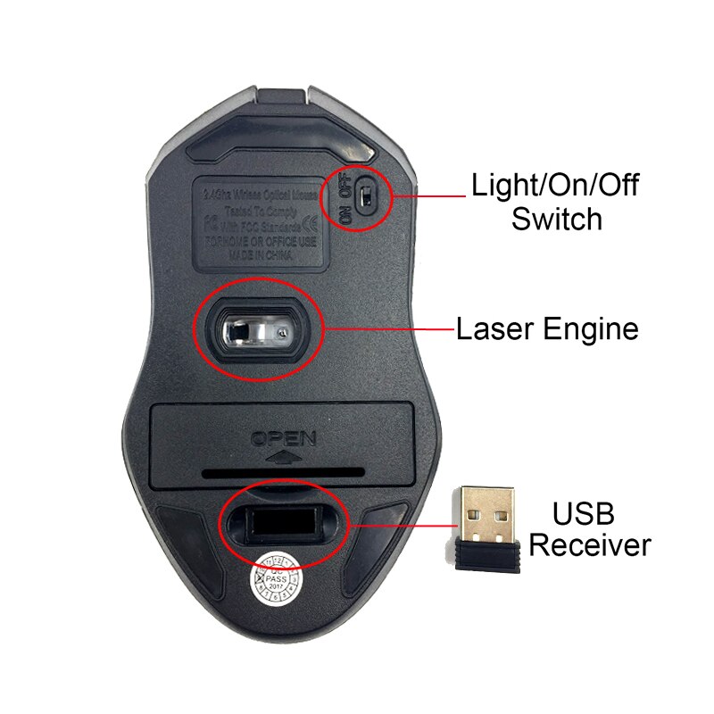 2.4G Charging Wireless 6D Mouse 1600DPI Slient Button Rechargeable Computer Gaming Wifi Mice gaming mouse