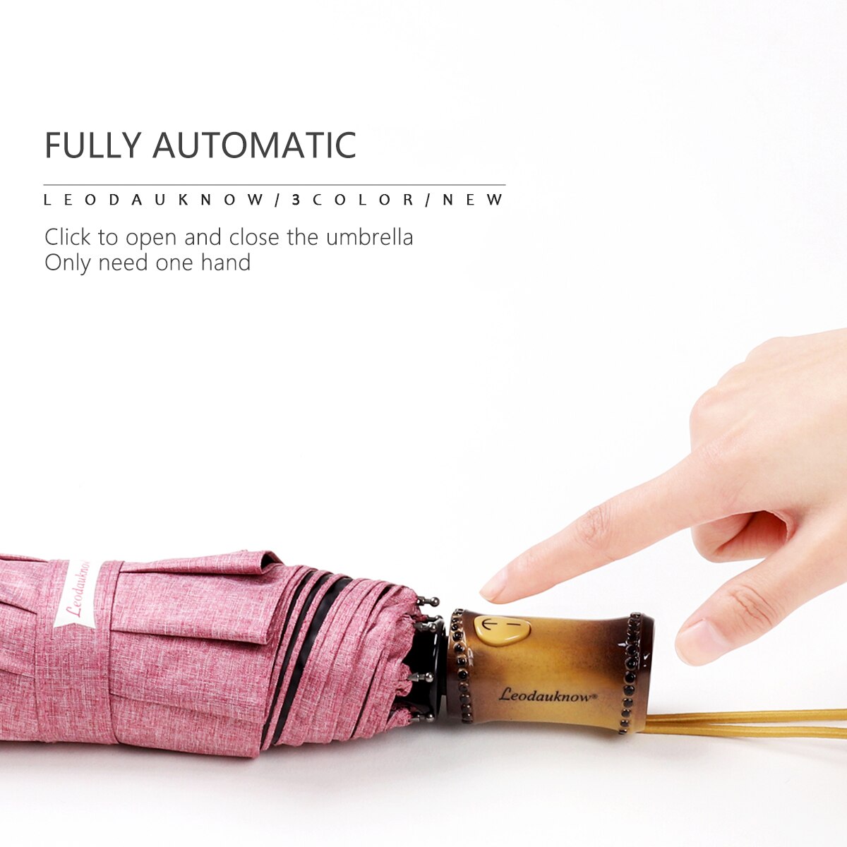 Sombrilla a prueba de viento, paraguas de de lujo para mujer, sombrilla automática Anti UV, sombrilla de de imitación con mango de bambú 8K