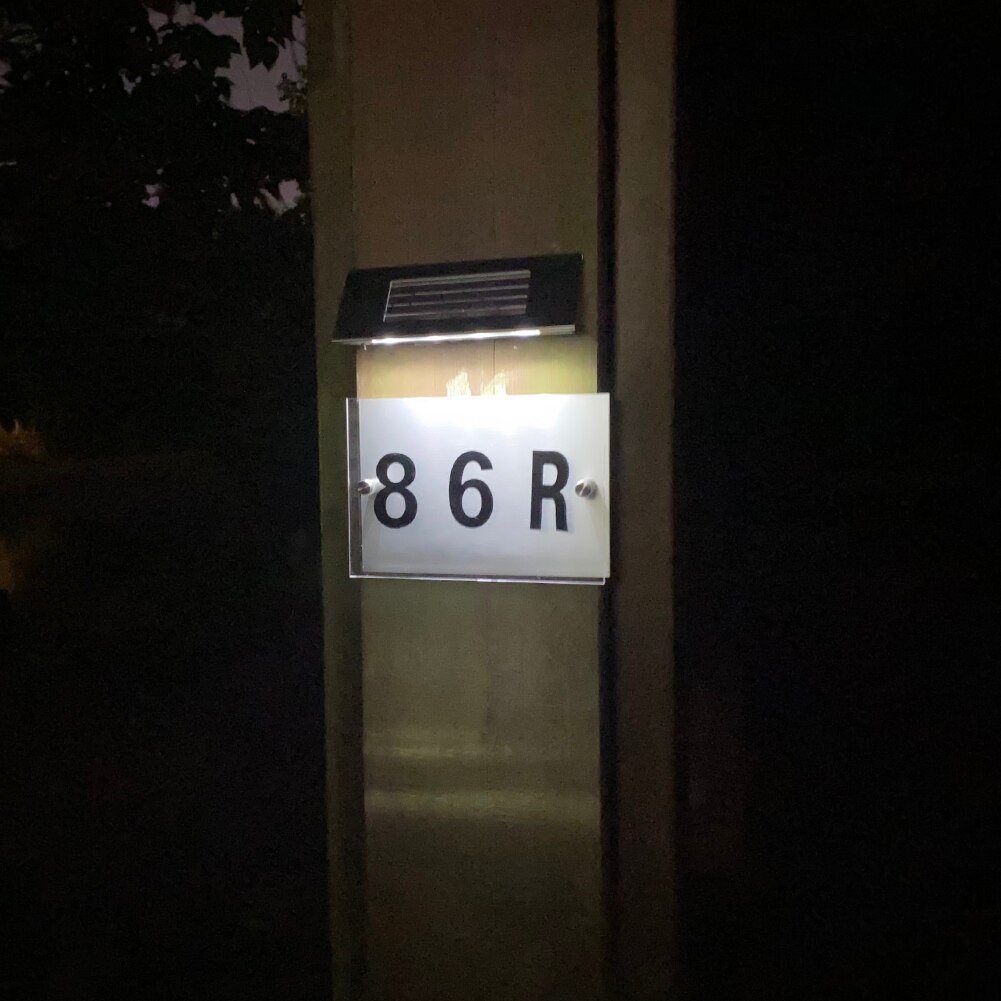 LED Solar House Number Light High Brightness Digital Plate Light Control Home Door Number Warning Sign Doorplate Lamp Plaques