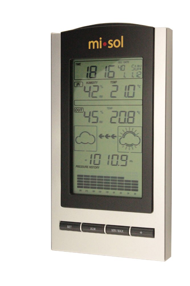 Station météo sans fil, thermomètre sans fil avec capteur de température et d'humidité extérieur écran LCD, baromètre