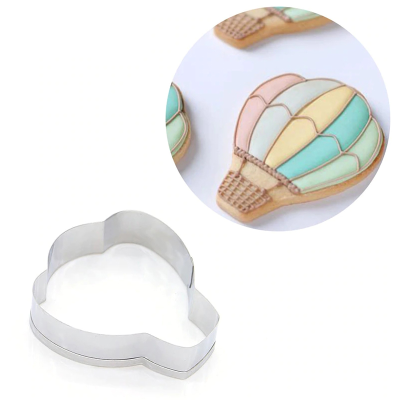 1 Pc Cartoon Wolken Vormige Rvs Cookie Cutter Biscuit Mold Fondant Cutter Cake Decorating Gereedschap: hot air balloon