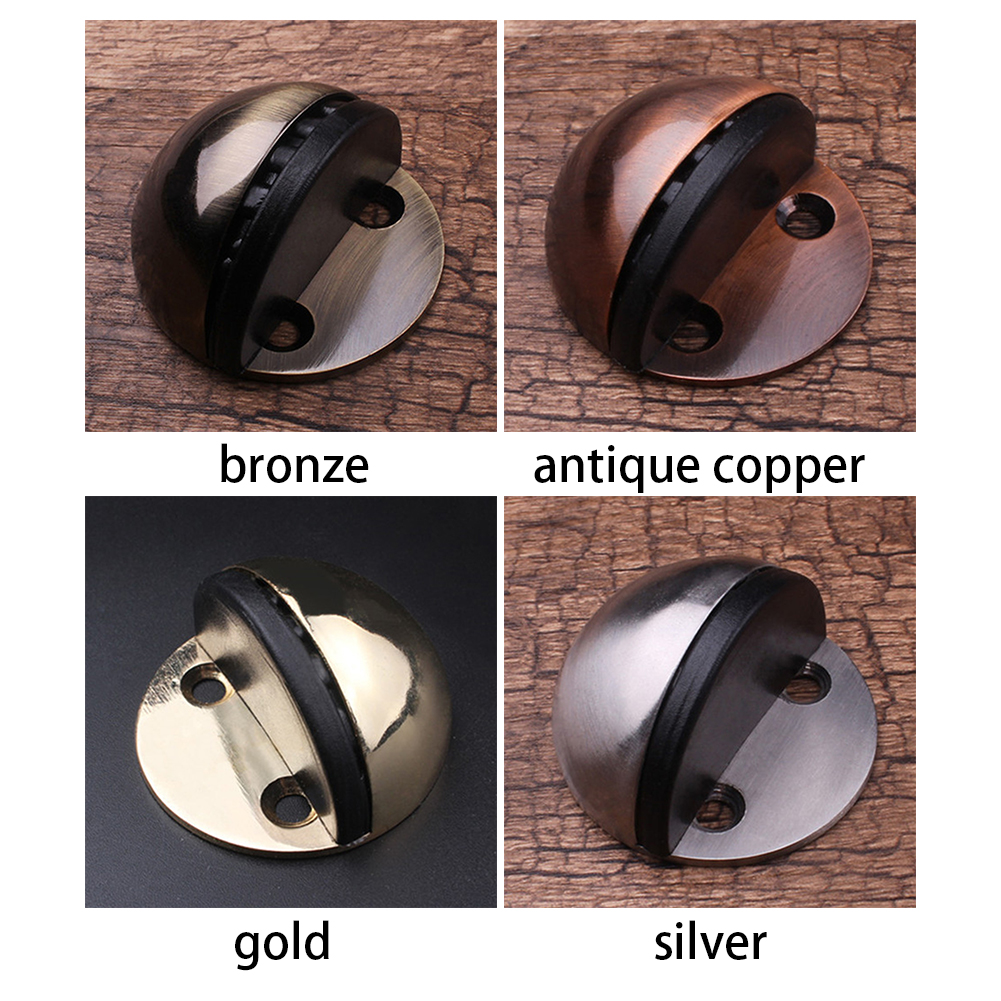 Retro Stainless Steel Glass Half Round Door Stop Wedge Safety Protector Stopper Block for Home Office Windproof Door Stopper