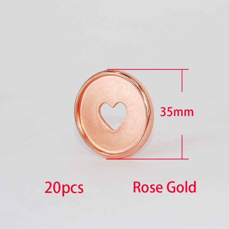 20pcs 35mm Mushroom Bidning Buckle Planner Binder Discs Mushroom Binding Discs Ring Notebook Diary Office and School Supplies: Rose Gold-20pcs